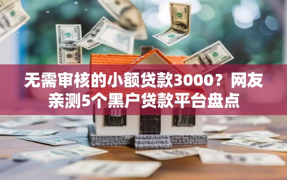 无需审核的小额贷款3000？网友亲测5个黑户贷款平台盘点
