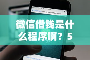 微信借钱是什么程序啊？5个平台试试看哪个能下款