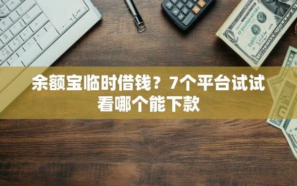 余额宝临时借钱?7个平台试试看哪个能下款 余额宝临时借钱?7个平台试试看哪个能下款