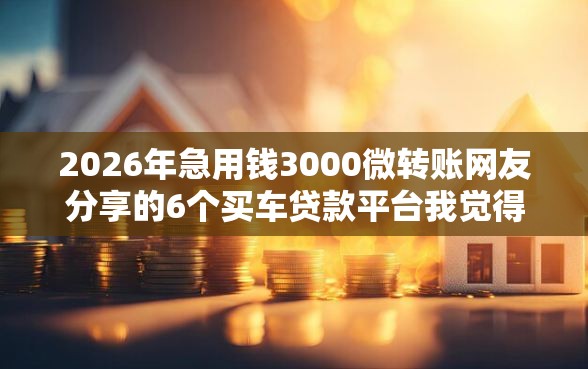 2026年急用钱3000微转账网友分享的6个买车贷款平台我觉得不错! 2026年急用钱3000微转账网友分享的6个买车贷款平台我觉得不错!