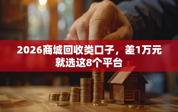 2026商城回收类口子，差1万元就选这8个平台