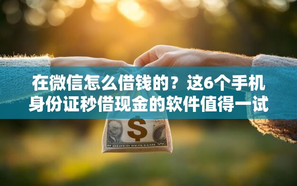在微信怎么借钱的？这6个手机身份证秒借现金的软件值得一试