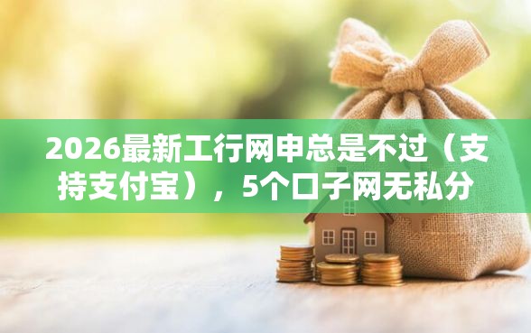 2026最新工行网申总是不过（支持支付宝），5个口子网无私分享