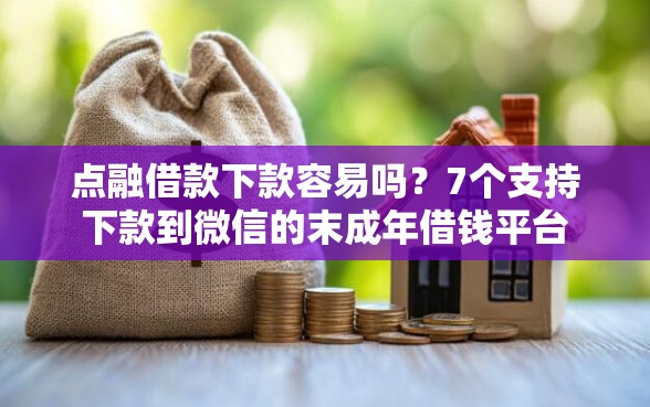 点融借款下款容易吗？7个支持下款到微信的末成年借钱平台