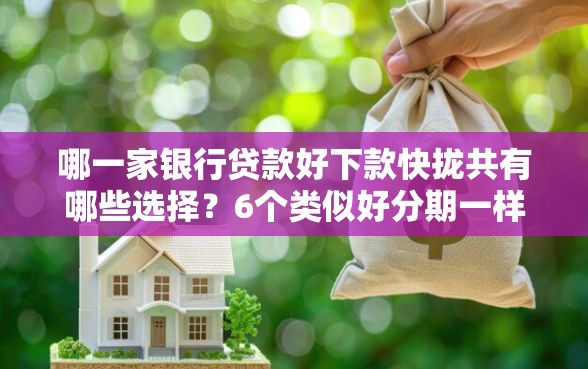 哪一家银行贷款好下款快拢共有哪些选择？6个类似好分期一样容易下款的软件详解