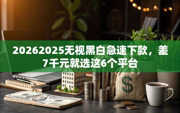 20262025无视黑白急速下款，差7千元就选这6个平台