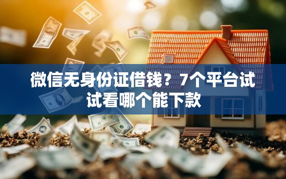 微信无身份证借钱？7个平台试试看哪个能下款