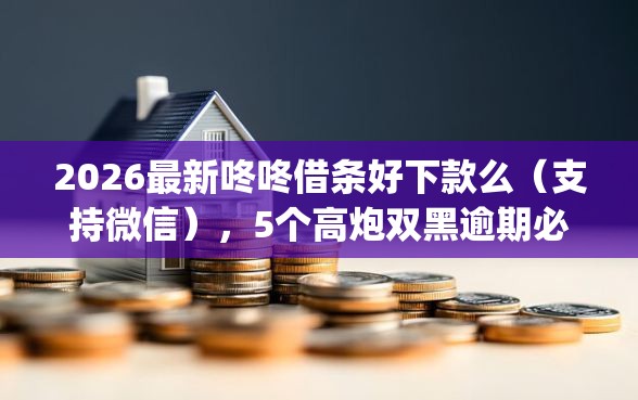 2026最新咚咚借条好下款么（支持微信），5个高炮双黑逾期必下款app无私分享