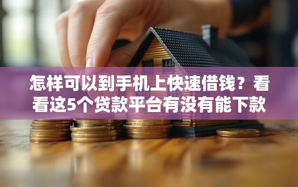 怎样可以到手机上快速借钱？看看这5个贷款平台有没有能下款的