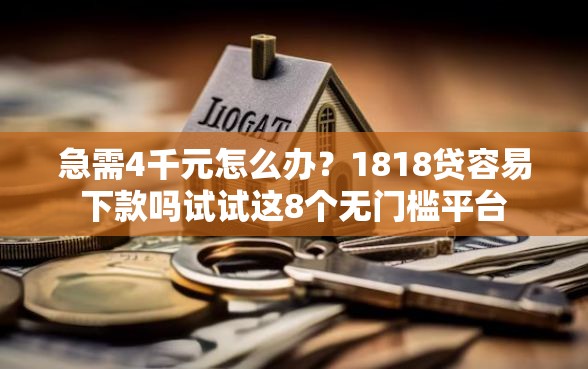 急需4千元怎么办？1818贷容易下款吗试试这8个无门槛平台