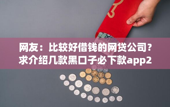 网友：比较好借钱的网贷公司？求介绍几款黑口子必下款app2023