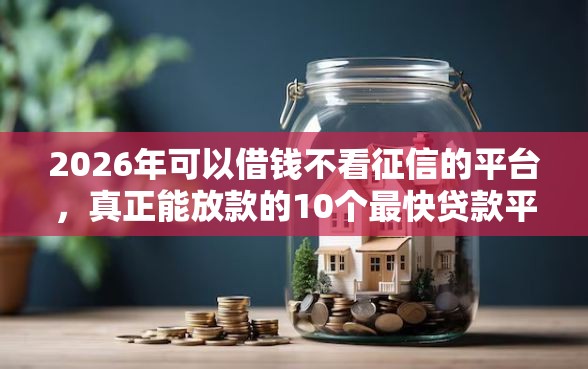2026年可以借钱不看征信的平台，真正能放款的10个最快贷款平台推荐