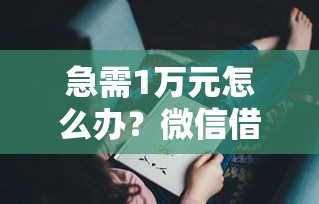急需1万元怎么办？微信借钱七天免息试试这5个无门槛平台