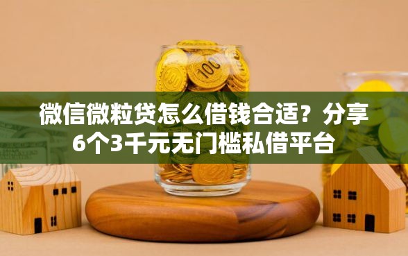 微信微粒贷怎么借钱合适？分享6个3千元无门槛私借平台