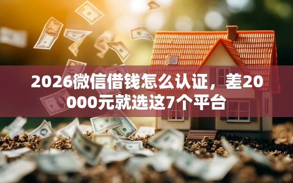 2026微信借钱怎么认证，差20000元就选这7个平台