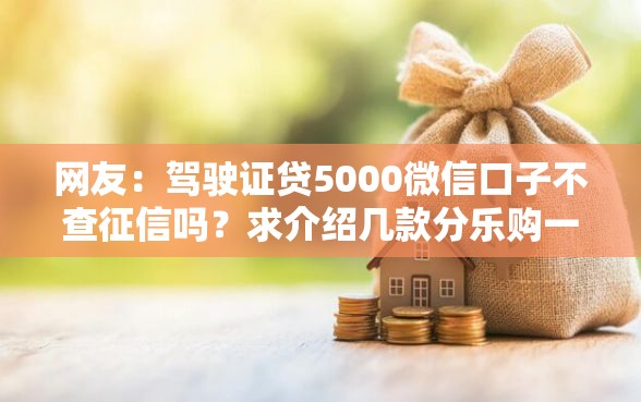 网友：驾驶证贷5000微信口子不查征信吗？求介绍几款分乐购一样口子