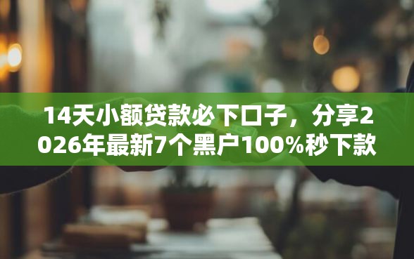 14天小额贷款必下口子，分享2026年最新7个黑户100%秒下款的平台