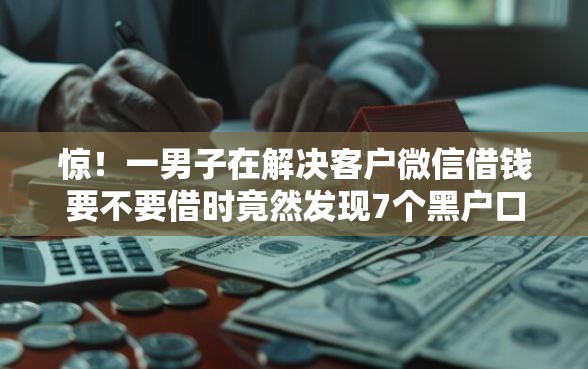 惊！一男子在解决客户微信借钱要不要借时竟然发现7个黑户口子必下款，事后分享了出来