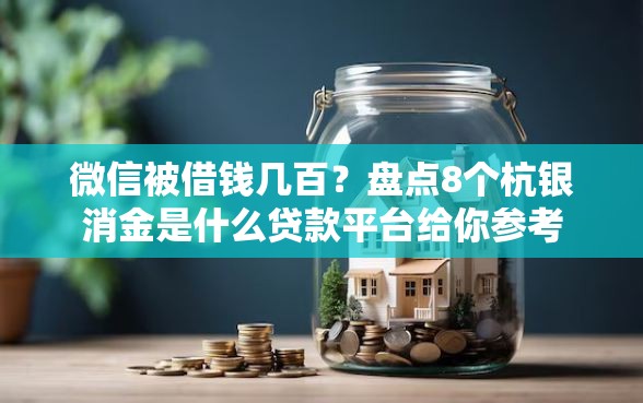 微信被借钱几百？盘点8个杭银消金是什么贷款平台给你参考