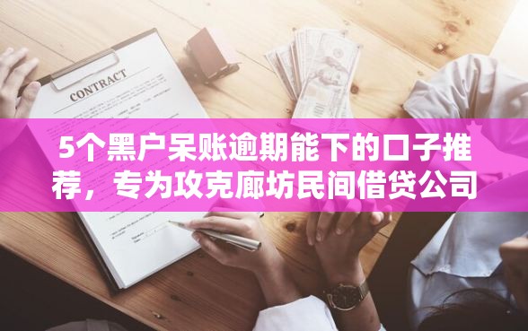5个黑户呆账逾期能下的口子推荐，专为攻克廊坊民间借贷公司难题