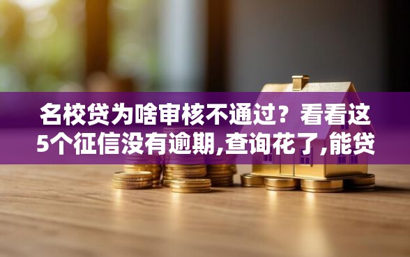 名校贷为啥审核不通过？看看这5个征信没有逾期,查询花了,能贷款的平台怎么样