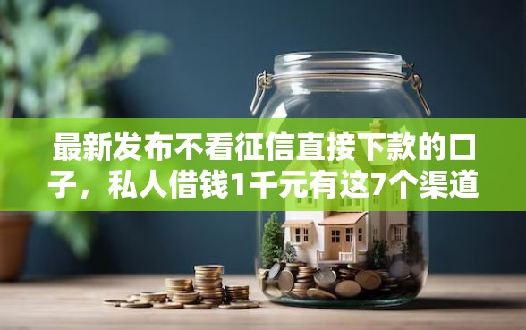 最新发布不看征信直接下款的口子，私人借钱1千元有这7个渠道