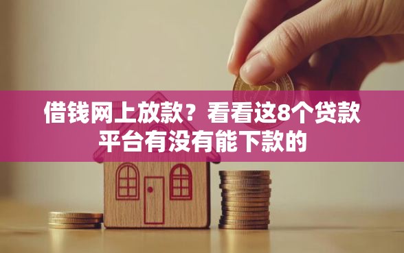 借钱网上放款？看看这8个贷款平台有没有能下款的