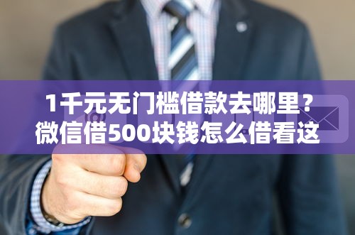 1千元无门槛借款去哪里？微信借500块钱怎么借看这8个平台