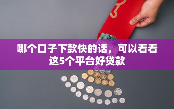 哪个口子下款快的话，可以看看这5个平台好贷款