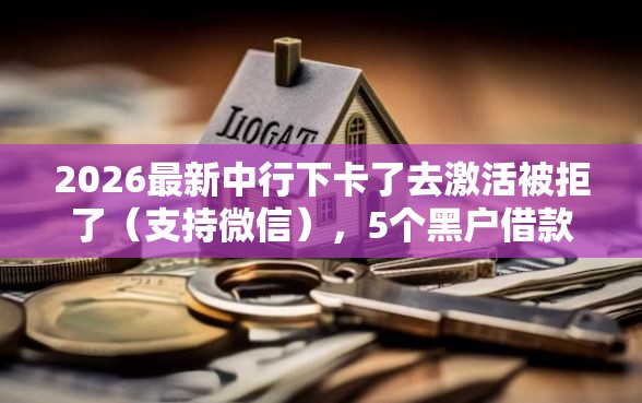 2026最新中行下卡了去激活被拒了（支持微信），5个黑户借款必下口子2025无私分享