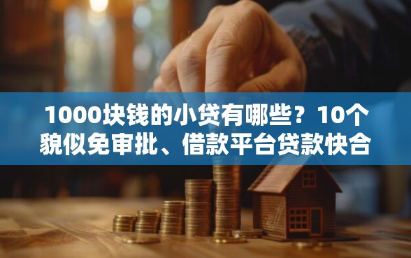 1000块钱的小贷有哪些？10个貌似免审批、借款平台贷款快合集