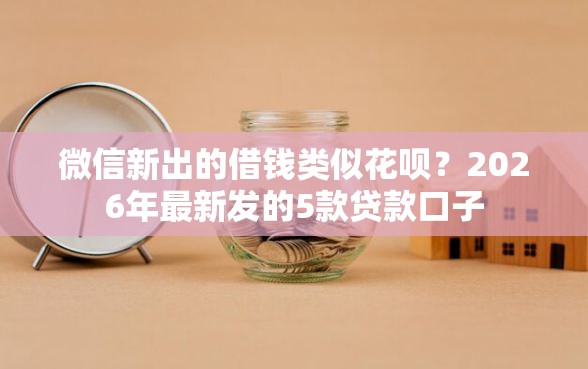 微信新出的借钱类似花呗？2026年最新发的5款贷款口子