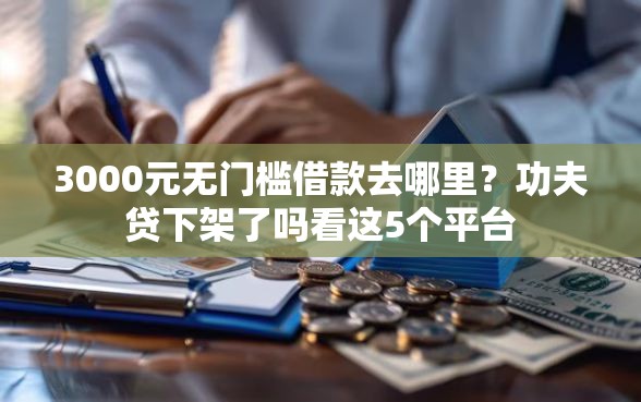 3000元无门槛借款去哪里？功夫贷下架了吗看这5个平台