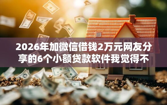 2026年加微信借钱2万元网友分享的6个小额贷款软件我觉得不错！