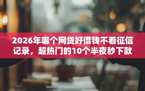 2026年哪个网贷好借钱不看征信记录，超热门的10个半夜秒下款高炮口子推荐