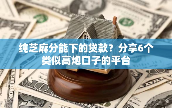 纯芝麻分能下的贷款？分享6个类似高炮口子的平台