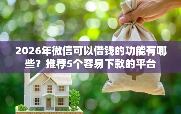 2026年微信可以借钱的功能有哪些？推荐5个容易下款的平台