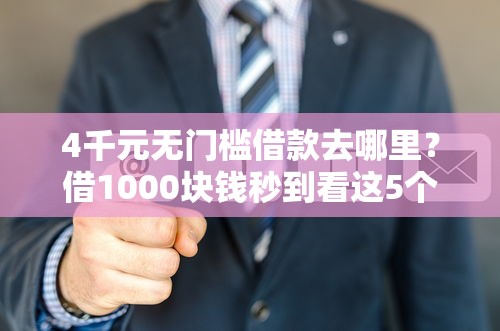 4千元无门槛借款去哪里？借1000块钱秒到看这5个平台