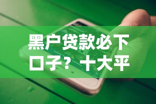 黑户贷款必下口子？十大平台贷款不看征信推荐