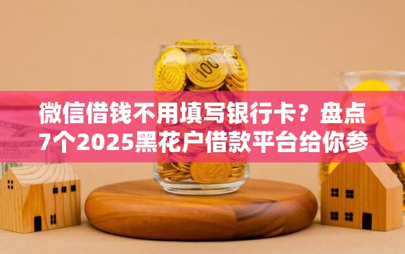 微信借钱不用填写银行卡？盘点7个2025黑花户借款平台给你参考