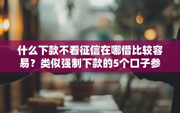 什么下款不看征信在哪借比较容易？类似强制下款的5个口子参考