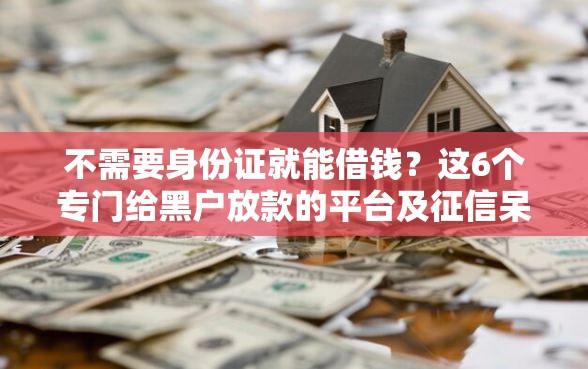 不需要身份证就能借钱？这6个专门给黑户放款的平台及征信呆账相关值得一试