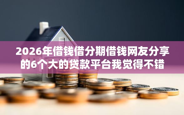 2026年借钱借分期借钱网友分享的6个大的贷款平台我觉得不错！