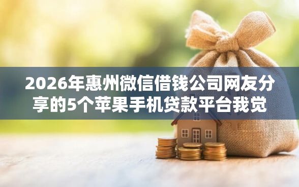 2026年惠州微信借钱公司网友分享的5个苹果手机贷款平台我觉得不错！
