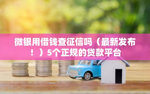 微银用借钱查征信吗（最新发布！）5个正规的贷款平台