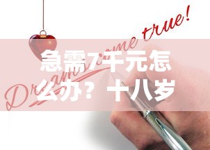 急需7千元怎么办？十八岁容易通过的贷款申请试试这7个无门槛平台