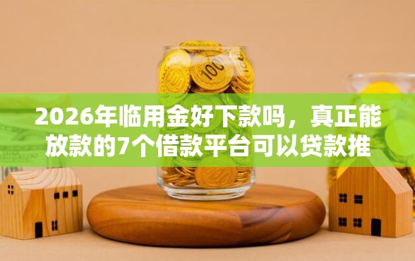 2026年临用金好下款吗，真正能放款的7个借款平台可以贷款推荐