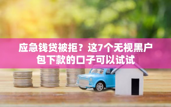 应急钱贷被拒？这7个无视黑户包下款的口子可以试试