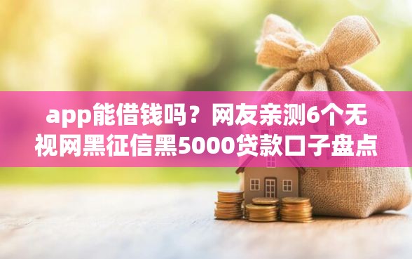 app能借钱吗？网友亲测6个无视网黑征信黑5000贷款口子盘点