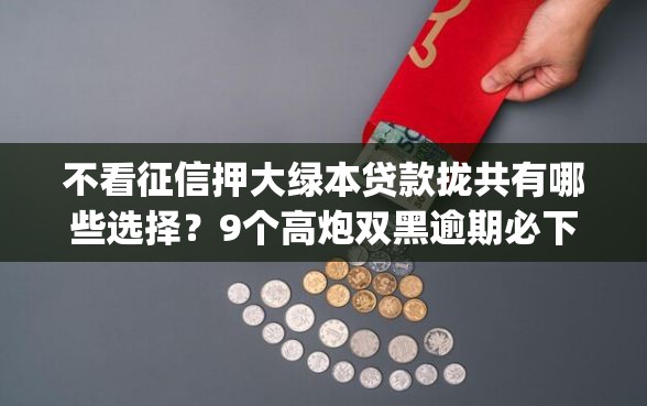 不看征信押大绿本贷款拢共有哪些选择？9个高炮双黑逾期必下款app详解